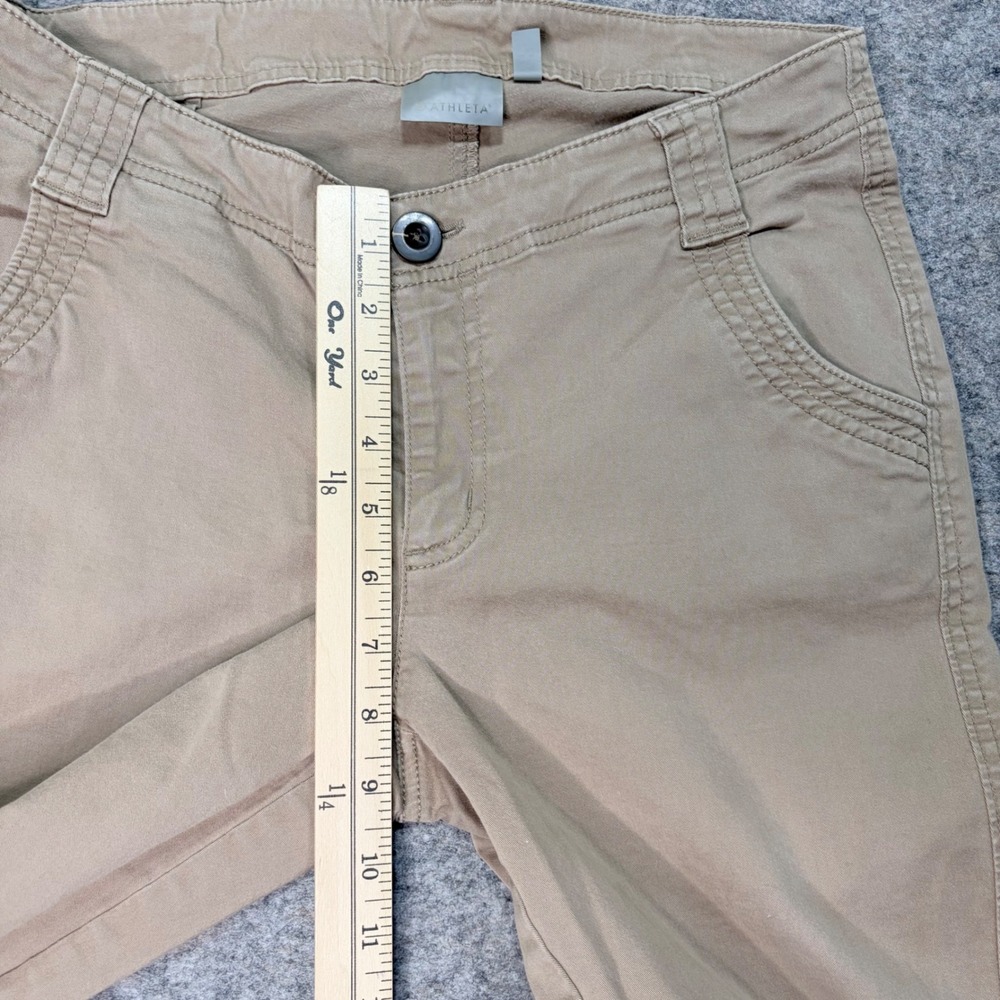 Athleta Khaki Ankle Pants Women Organic Cotton Blend Casual Zipper Detail size 2 - Picture 7 of 8